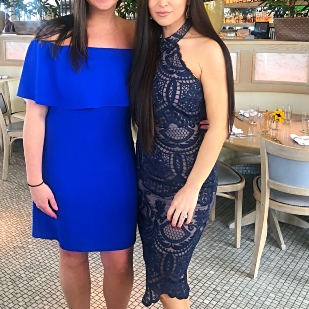 Lace blue LUlu dress. Worn once